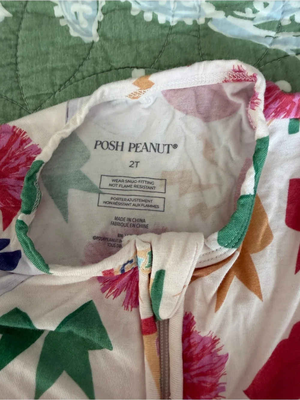 Posh Peanut Cheer Pompom Cheerleading Zippy Bamboo Pajamas 2T